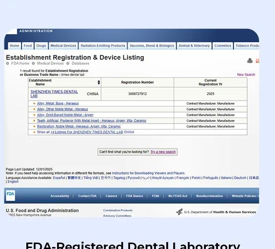 FDA 등록 치과 기공소